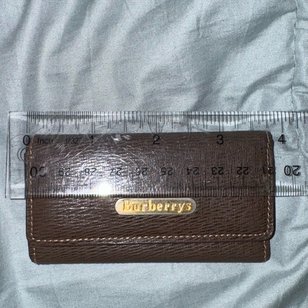 Burberry Brown Leather Key Case Holder Wallet - 3 Rings - Picture 13 of 14
